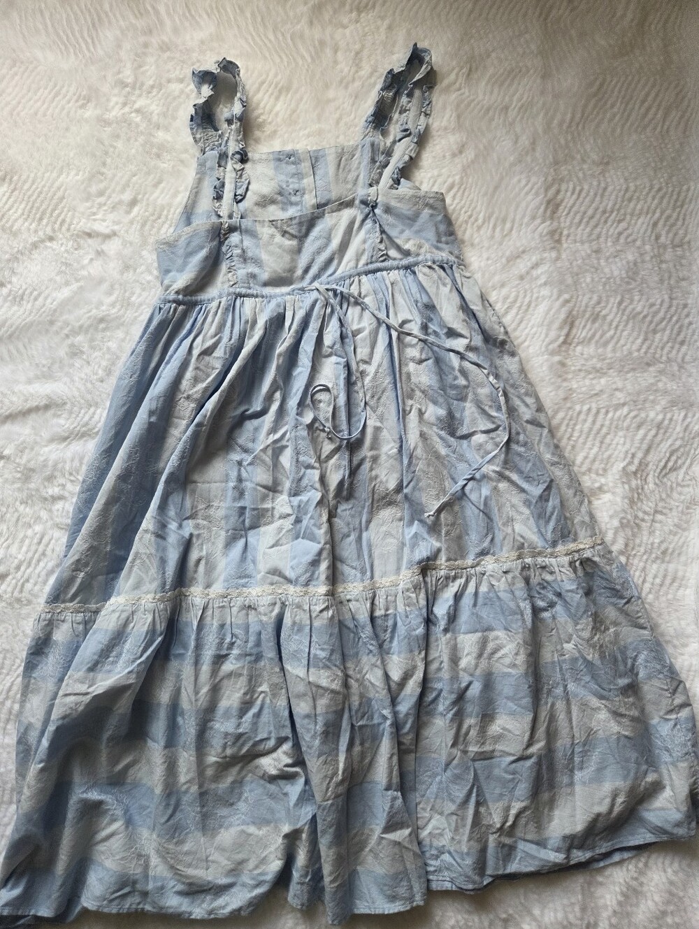 LoveShackFancy Light Blue Ruffled Strap Sundress - Picture 16 of 16